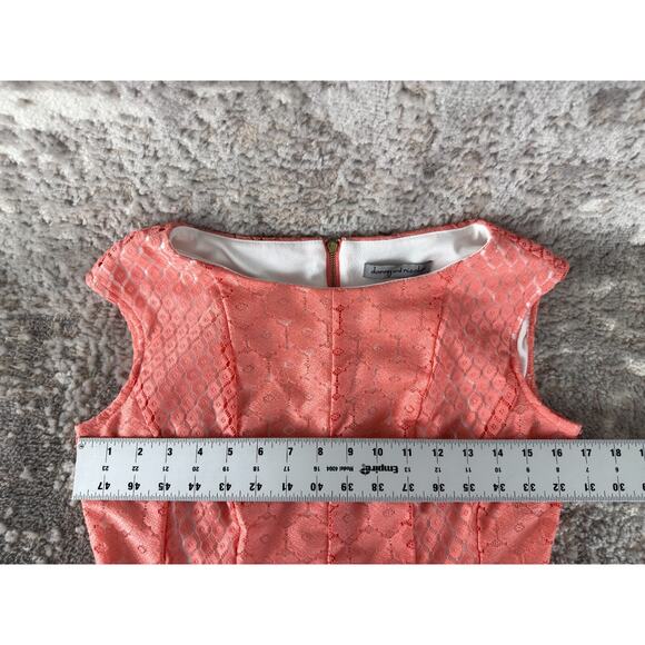 Danny Nicole Size 6 Geometric Lace Mini Fit Flared Dress Pink Sleeveless Lined - Picture 5 of 11